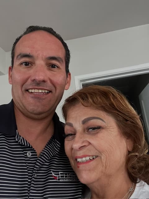 A warm hello during a home visit