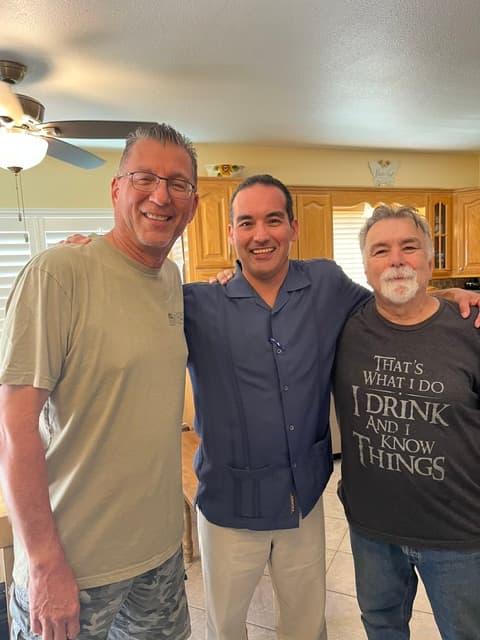 Meeting with family in the kitchen